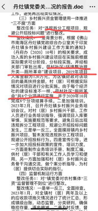 广东佛山丹灶镇农民呼声之四:荷村书记徐铨昌被上级巡察出多项违