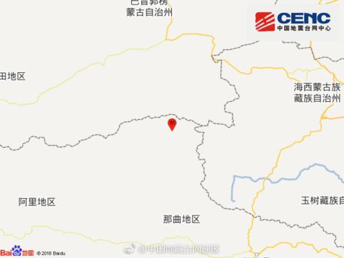 图片来自国家地震台网官方微博 西藏双湖县发生4.6级地震